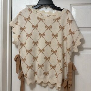 Blu Pepper Ivory Knit with Beige Accents